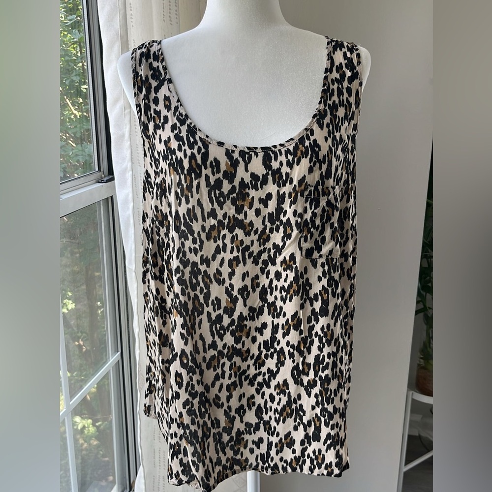 Faded glory Leopard Print Sleeveless Top size xxl